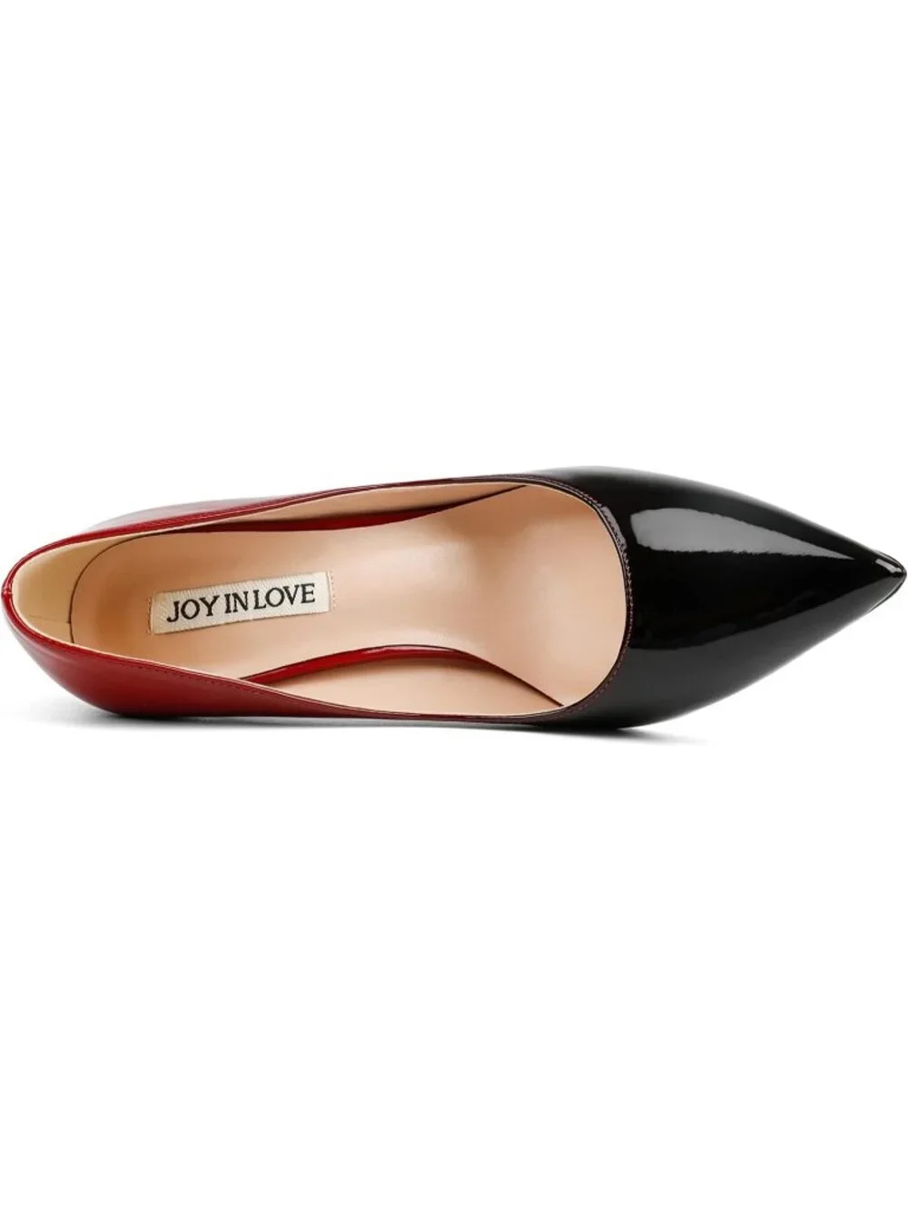 Women's Red Black Patent Closed Pointed Toe High Heel Pumps Slip On Dress Shoes